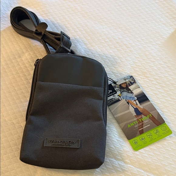 Travelon Dark Gray Anti-Theft Belt Travel Bag. 7.5” x 5” Brand New. - Picture 1 of 11